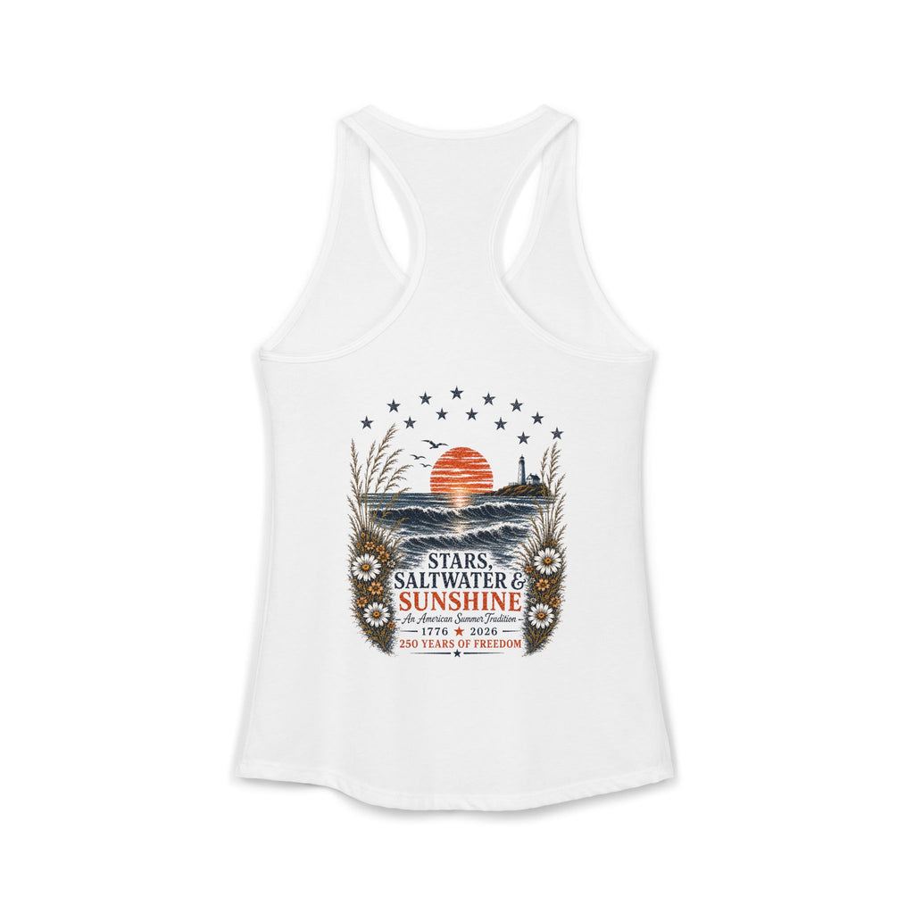 Peaches to Pines: Stars, Saltwater & Sunshine Racerback Tank