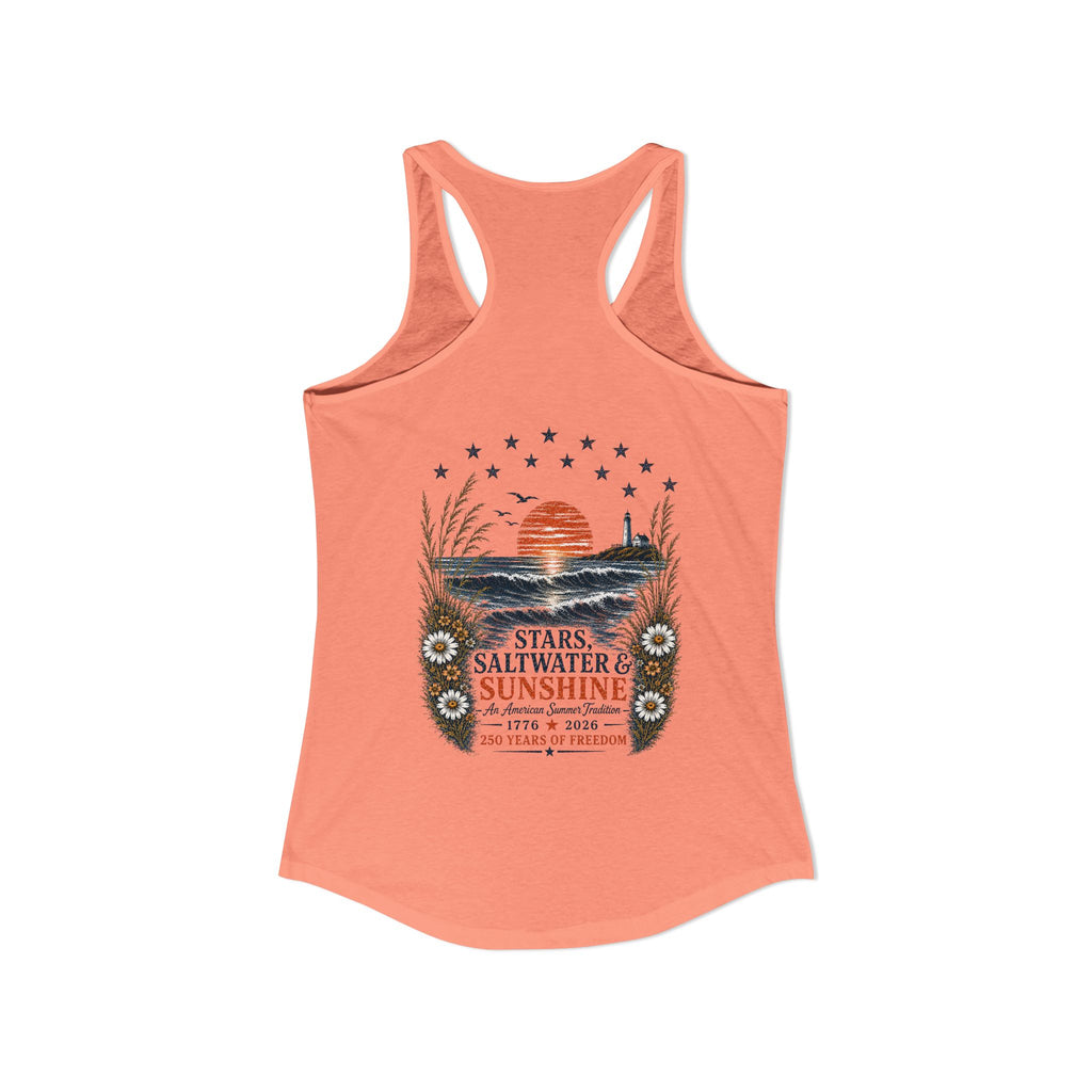 Peaches to Pines: Stars, Saltwater & Sunshine Racerback Tank