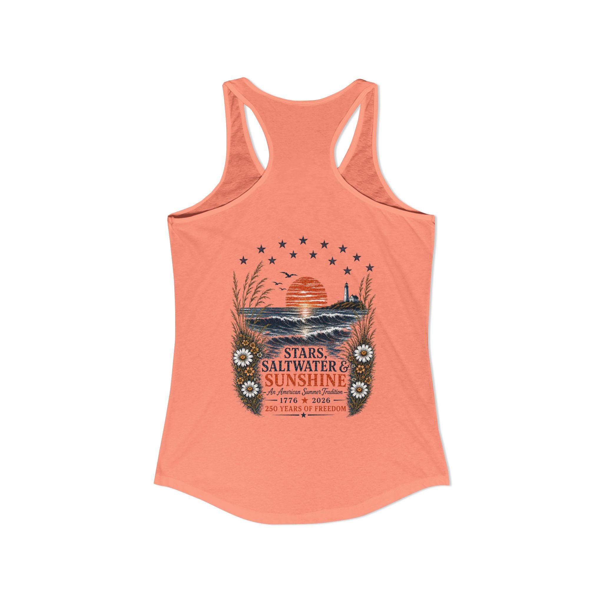 Peaches to Pines: Stars, Saltwater & Sunshine Racerback Tank