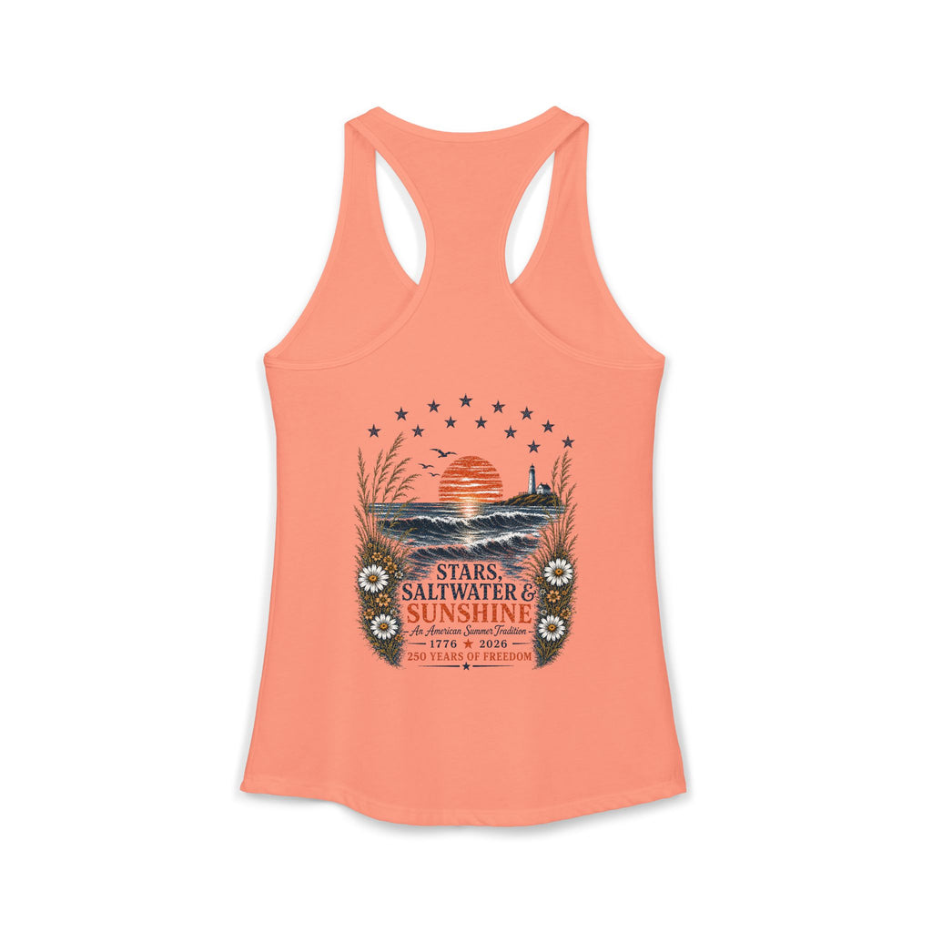 Peaches to Pines: Stars, Saltwater & Sunshine Racerback Tank