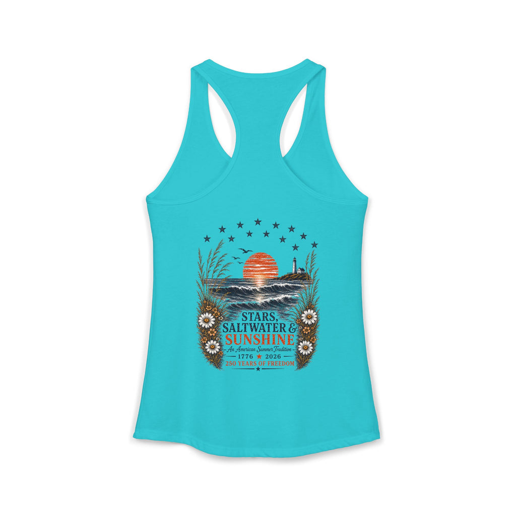 Peaches to Pines: Stars, Saltwater & Sunshine Racerback Tank