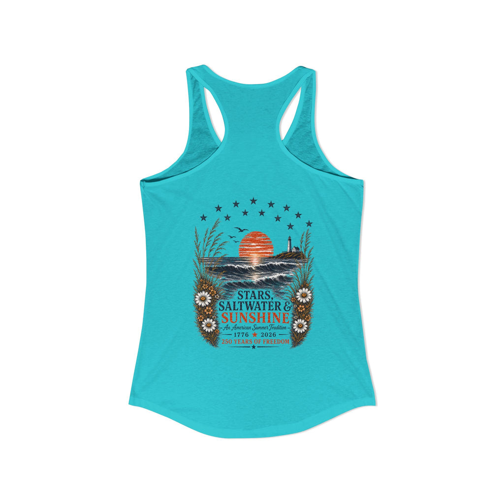 Peaches to Pines: Stars, Saltwater & Sunshine Racerback Tank