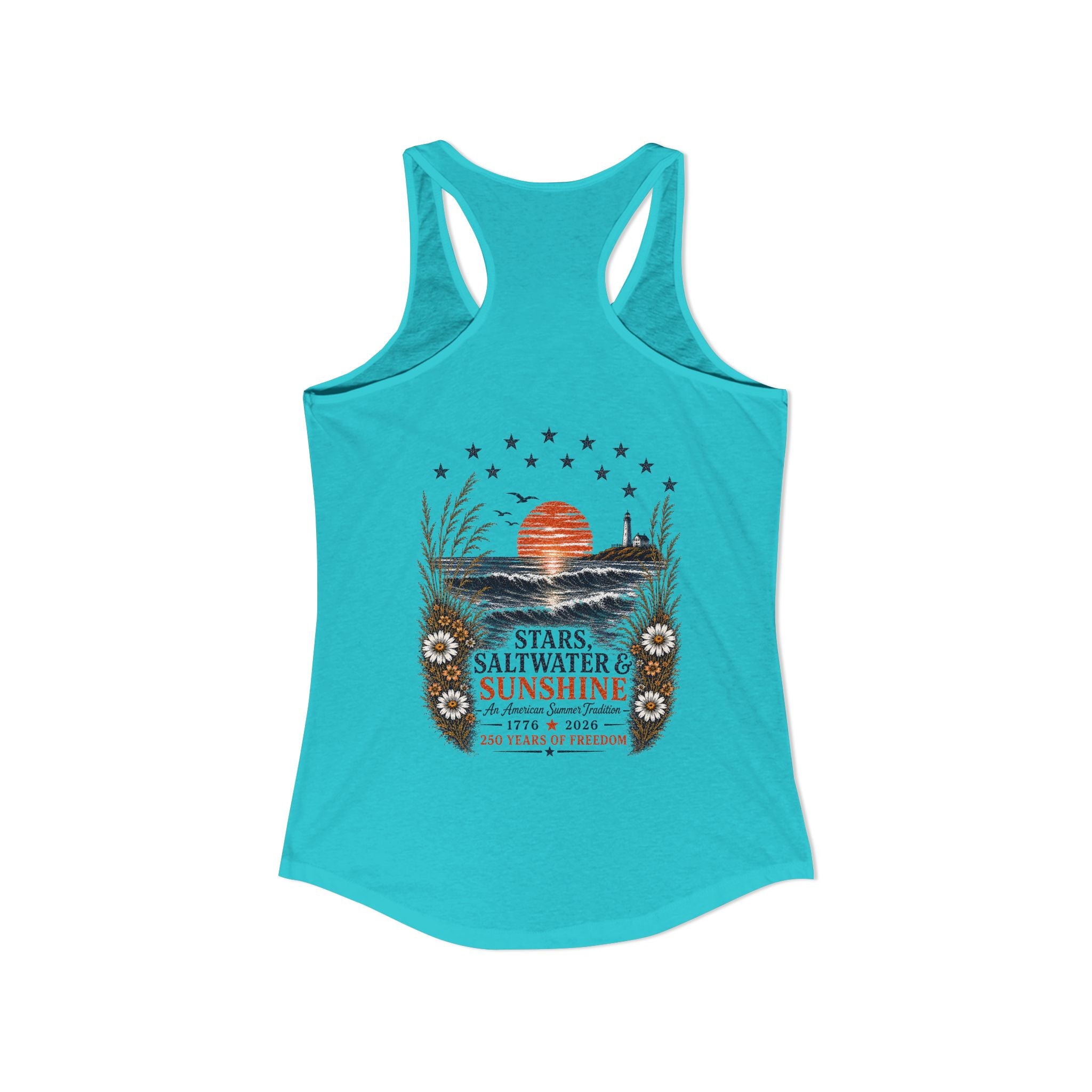 Peaches to Pines: Stars, Saltwater & Sunshine Racerback Tank